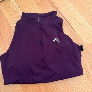 Purple Sleeveless Zip-Up Top